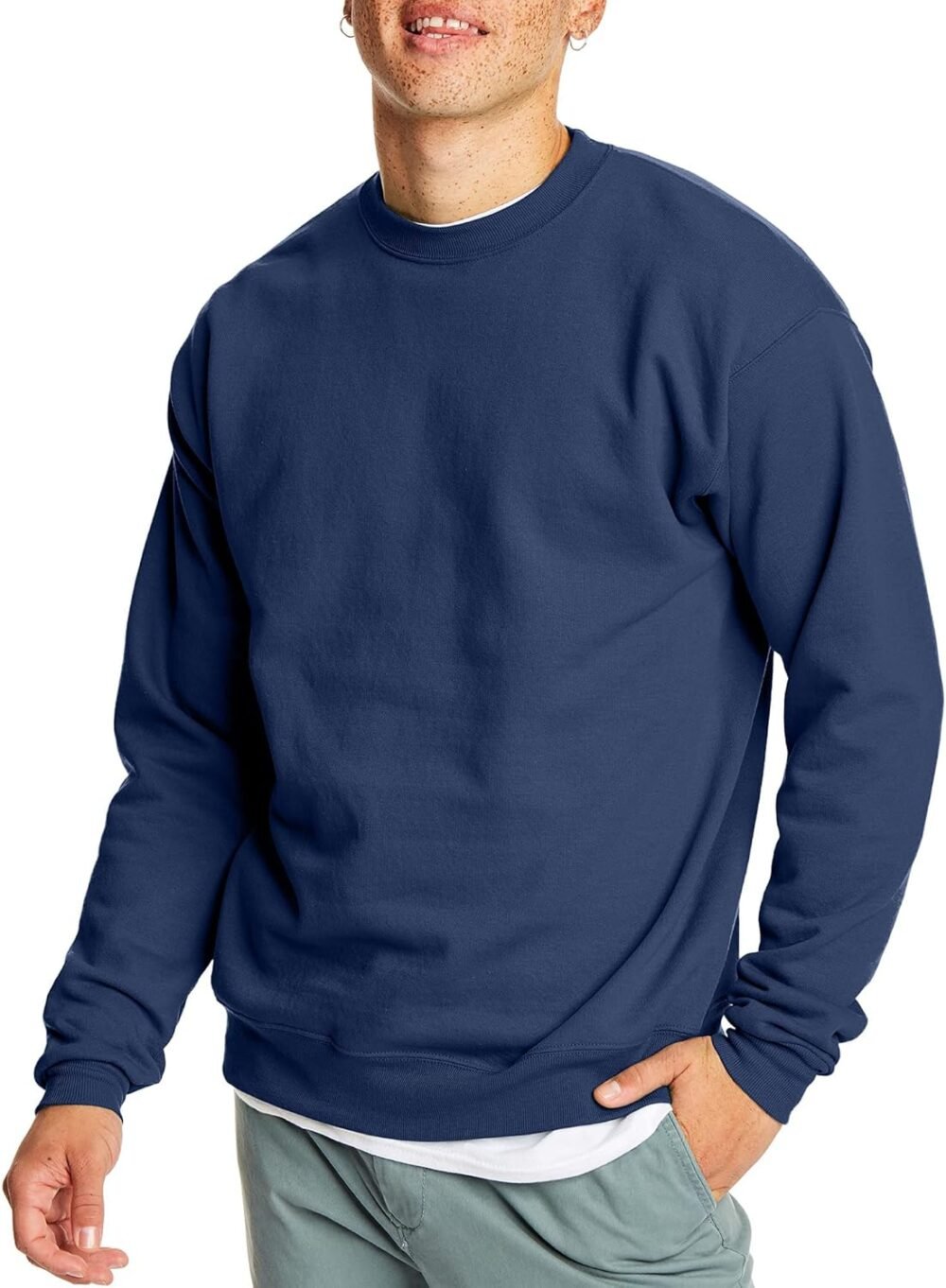 Hanes EcoSmart Fleece, Cotton-Blend Pullover, Crewneck Sweatshirt for Men